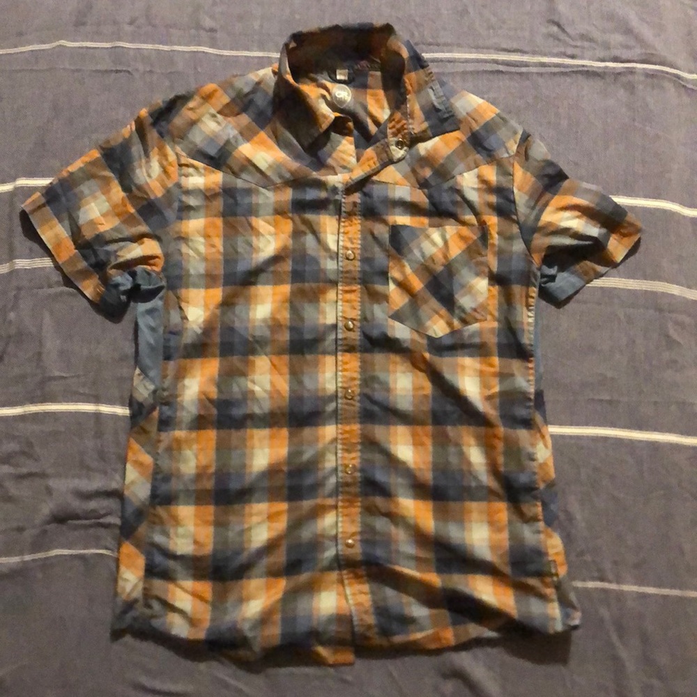 Large orange/blue Club Ride flannel